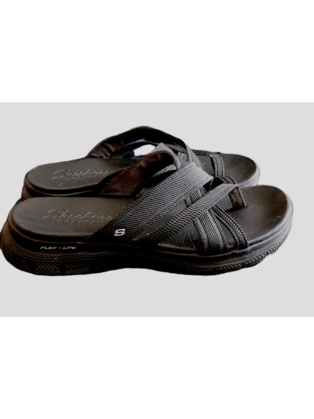 SKECHERS Yoga Foam Slip-On Black Sandals Women's 10 Flex Lite